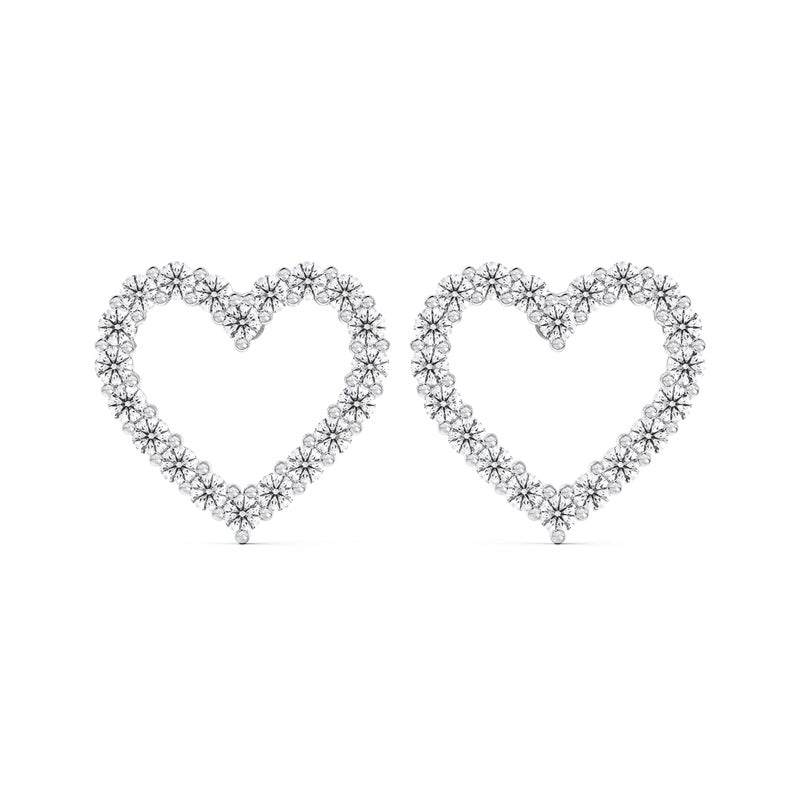 De Beers Forevermark Lady's White 18 Karat Diamond Heart Earrings
