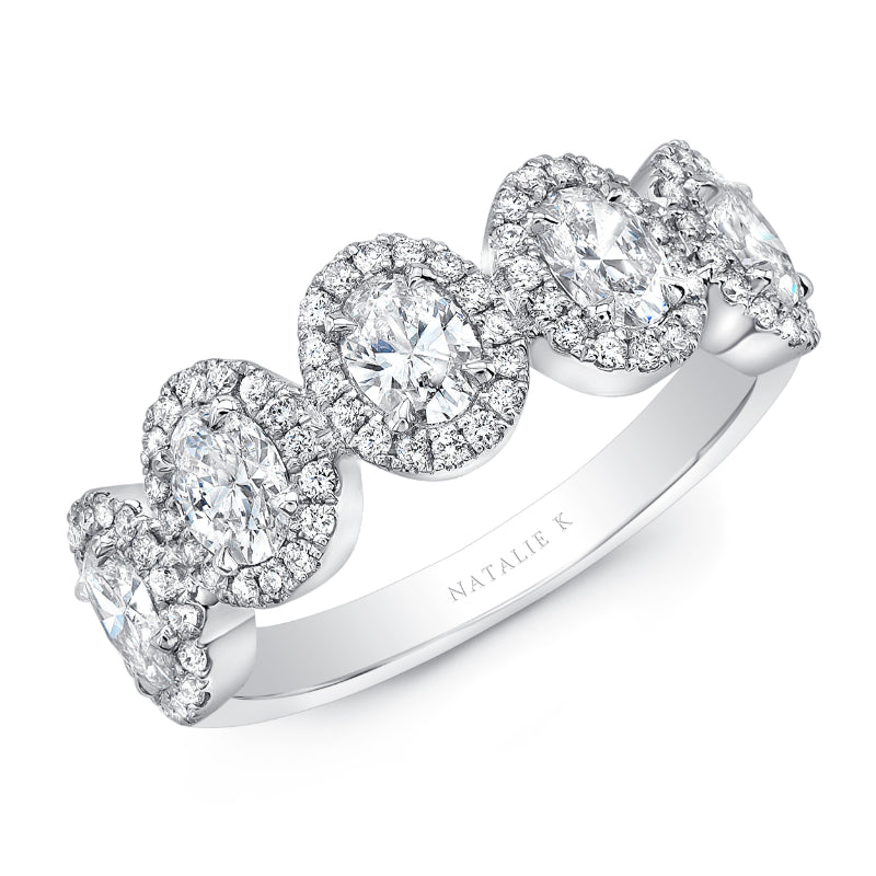 MK Luxury Lady's White 18 Karat 5-Stone Anniversary Ring