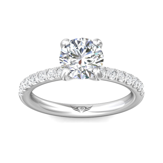 Platinum ring with 0.31 carat round diamond, size 6.5