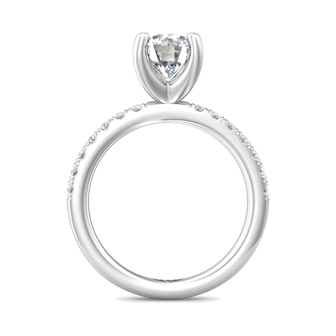 Platinum ring with 0.31 carat round diamond, size 6.5