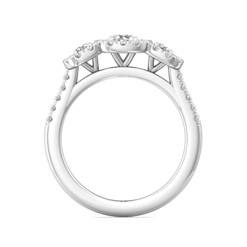 Martin Flyer Lady's White 18 Karat 3-Stone Anniversary Ring