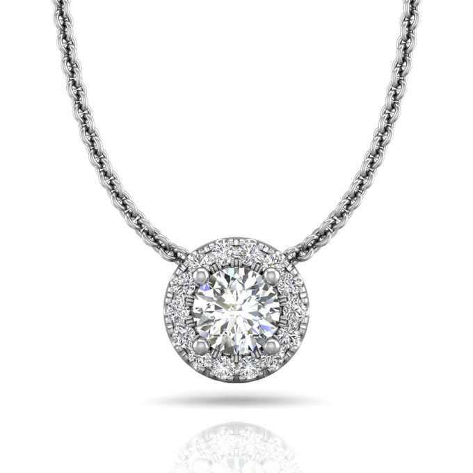 Martin Flyer Lady's White 18K Forevermark Diamond Halo Pendant