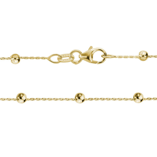 Yellow 14 Karat Cable/Bead Link Chain