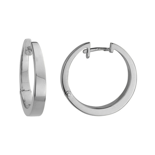 Lady's White 14 Karat Tapered Hoop Earrings 22MM