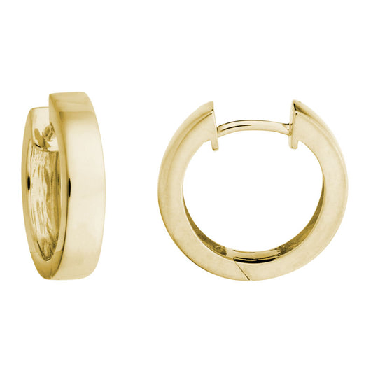 Lady's Yellow 14 Karat Square-Edge Hoop Earrings