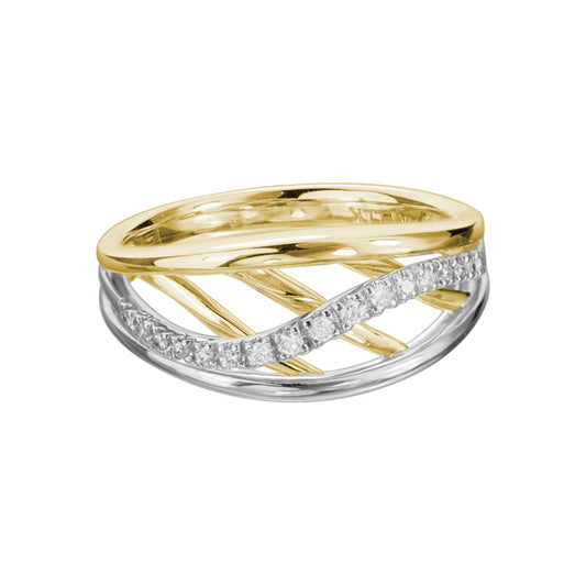 Lady's Two Tone 14 Karat Diamond Fashion Ring