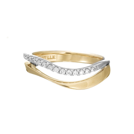 Lady's Two Tone 14 Karat Diamond Fashion Ring