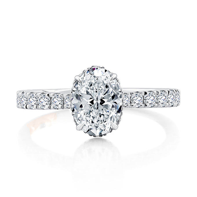 A. Jaffe Oval Cut Diamond Engagement Ring