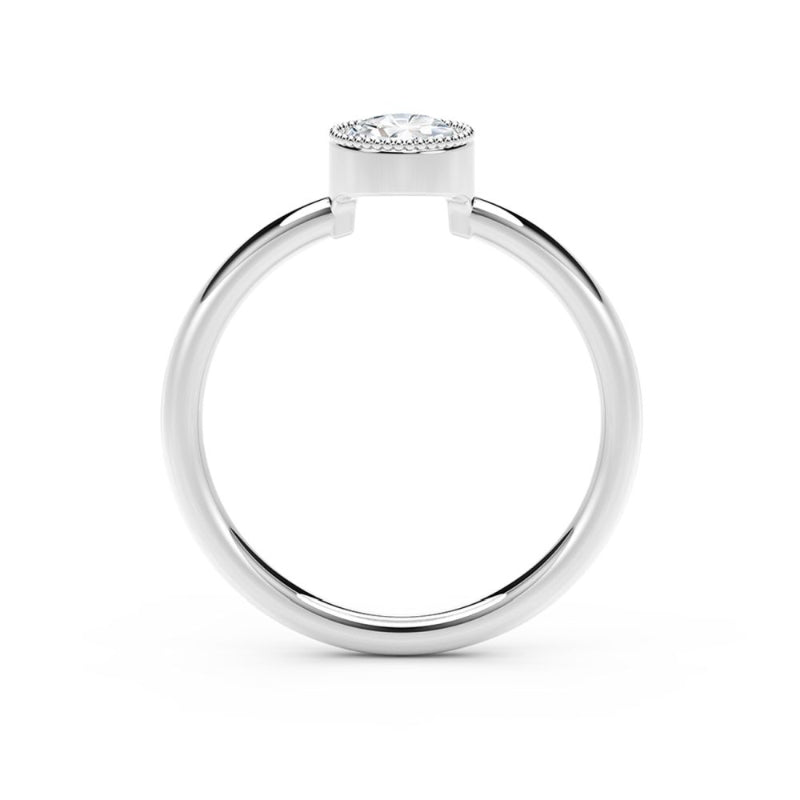 Martin Flyer Lady's White 18 Karat Bezel Ring