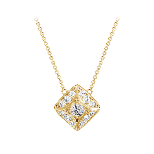 De Beers Forevermark Lady's Yellow 18 Karat Diamond Pave Icon Necklace