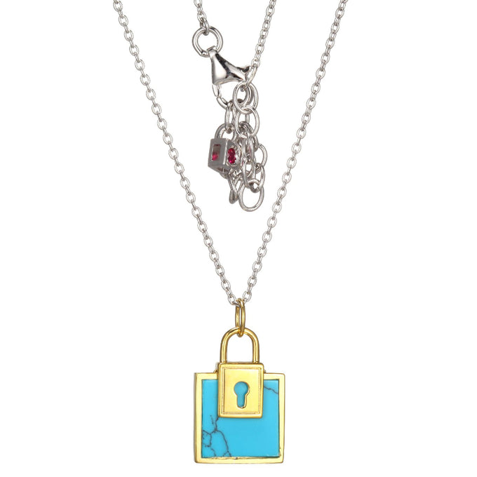 Elle Lady's Two-Tone Turquoise Drop Pendant