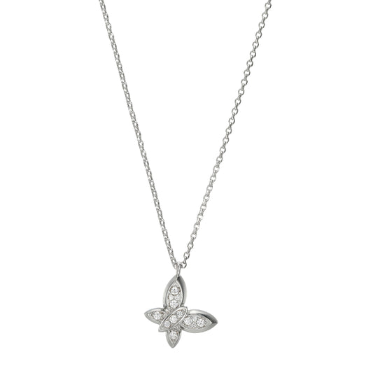 Elle Sterling Silver Rhodium Plated Cz Butterfly Necklace