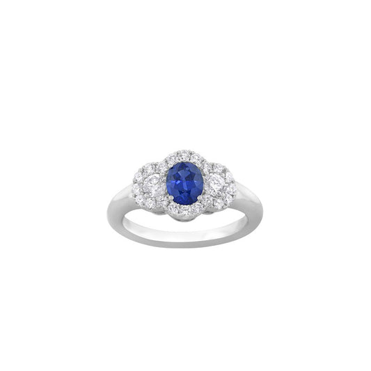 Spark Creations Lady's White 18 Karat Halo Fashion Ring