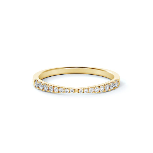 Lady's Yellow 14 Karat Pinched Pave Set Wedding Band