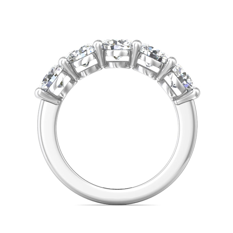 Martin Flyer Lady's White Platinum 5-Stone Anniversary Ring