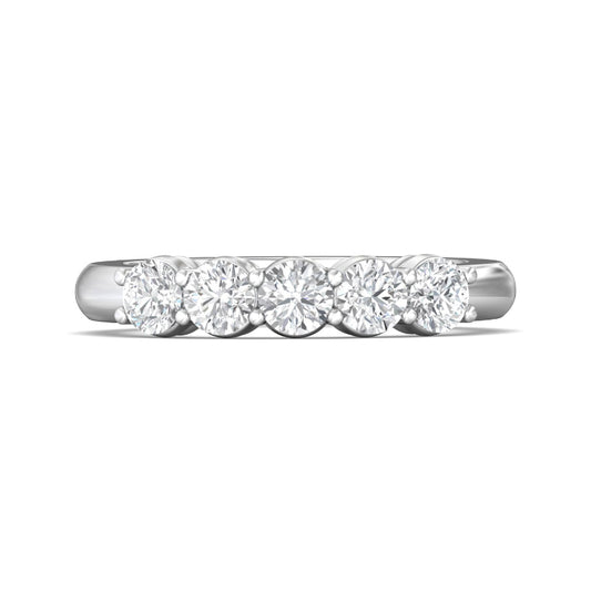 Martin Flyer Lady's White Platinum Forevermark Diamond 5-Stone Anniversary Ring