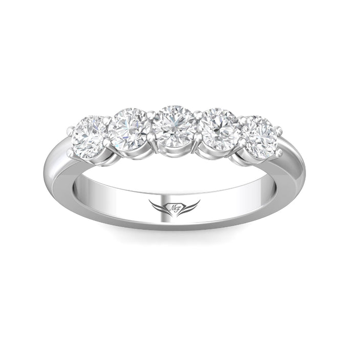 Martin Flyer Lady's White Platinum Forevermark Diamond 5 Stone Anniversary Ring SPWBAR51-00-103769