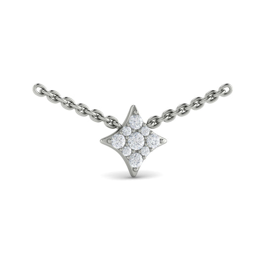Vlora Ladies White 14 Karat Diamond Vlora Star Necklace