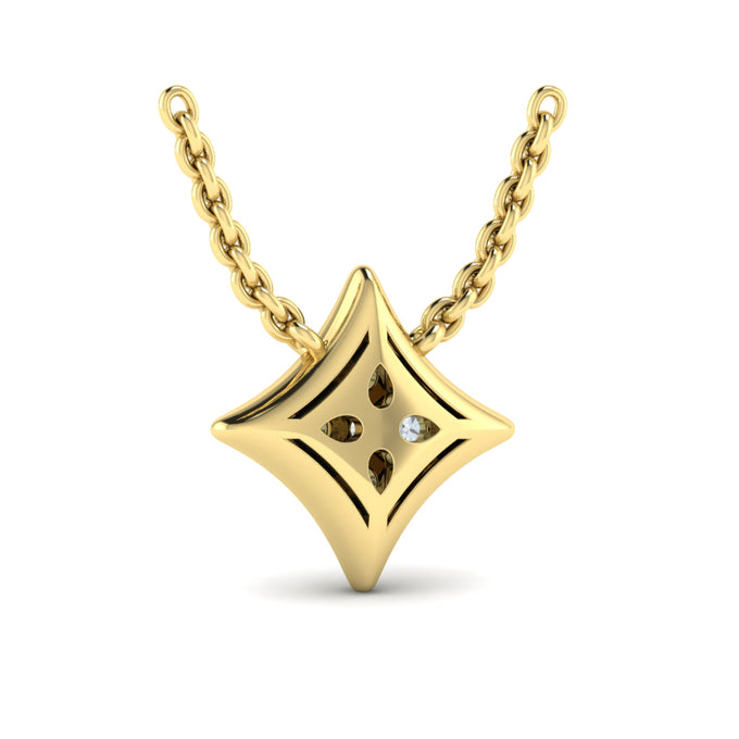 Yellow 14 karat diamond star pendant with cable chain.