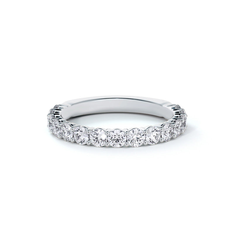 De Beers Forevermark Lady's White Polished Platinum 3/4 Anniversary Shared Prong Wedding Band