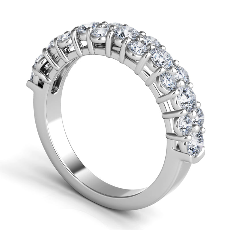 Sasha Primak Lady's White Platinum Wide Band Fashion Ring Size 6.5