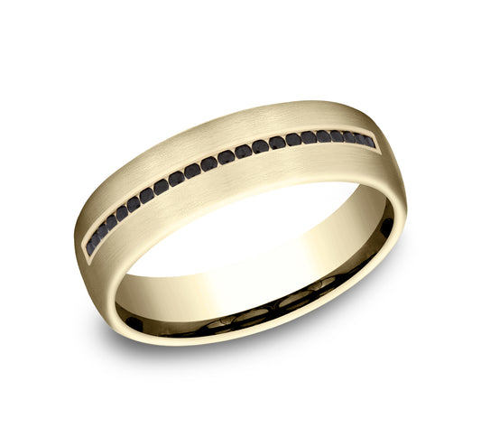 THE EDISON, Gold Band with Black Diamonds (.22ct)