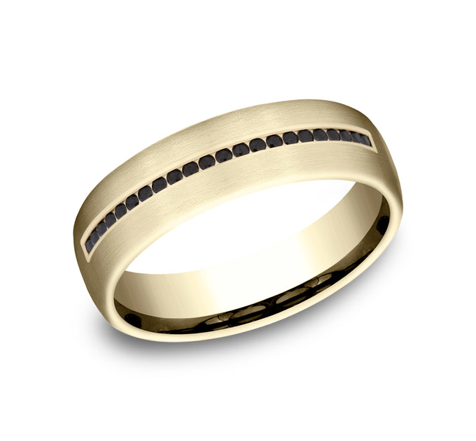 THE EDISON, Gold Band with Black Diamonds (.22ct)