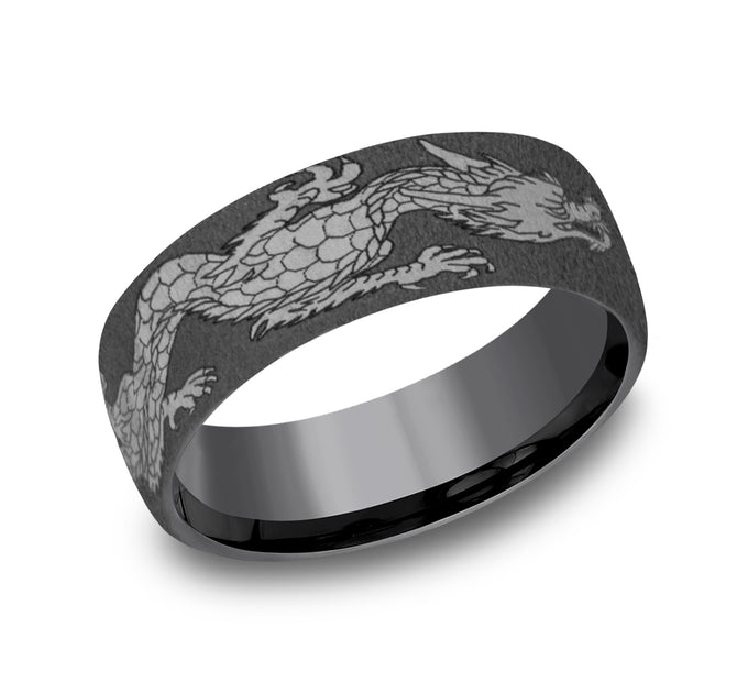 Tantalum Dragon Band (7.5mm European Fit)