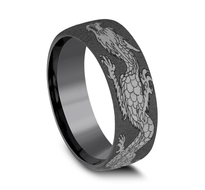 Tantalum Dragon Band (7.5mm European Fit)