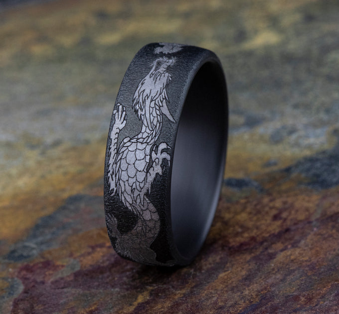 Tantalum Dragon Band (7.5mm European Fit)