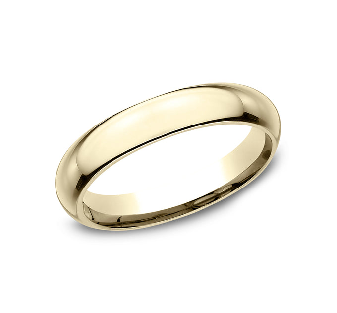 High Dome Comfort Fit 14k Yellow Gold Ring