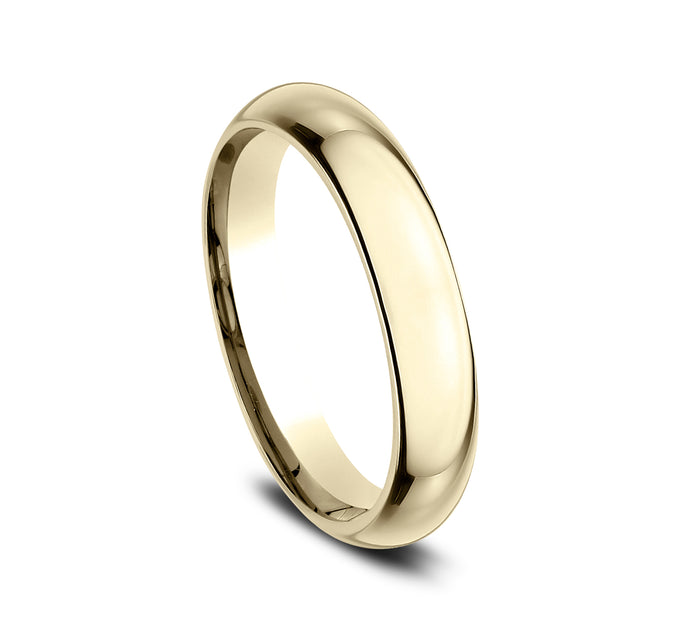 High Dome Comfort Fit 14k Yellow Gold Ring