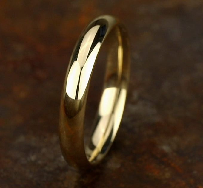 High Dome Comfort Fit 14k Yellow Gold Ring